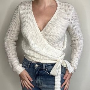 White Wrap Sweater